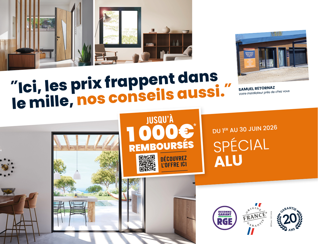 Offre Terres de fenêtre spécial Alu et Samuel retornaz